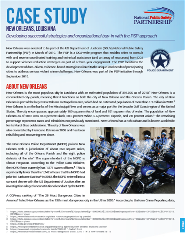 PSP Case Study New Orleans PSP Clearinghouse